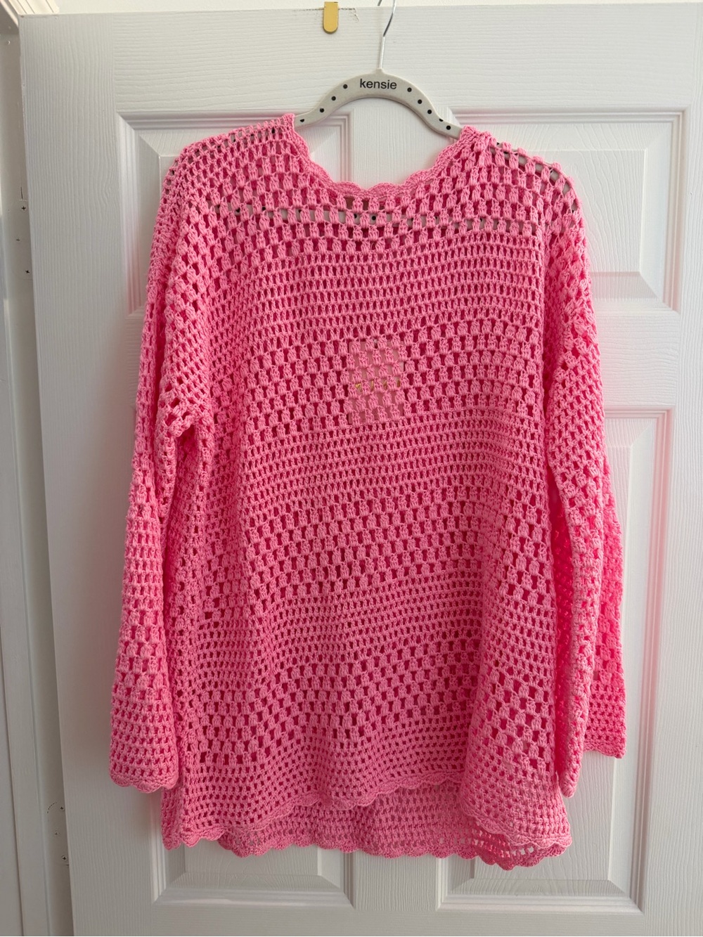 Show Me Your MuMu Pink Crochet Swim Coverup